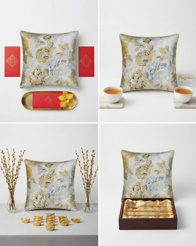 Rapee Peony Woven Jacquard Cushion Cover – 45 x 45 cm – Yellow - Metro Singapore Departmental Store - Celebrating 69 Years in SG