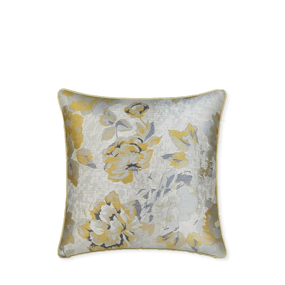 Rapee Peony Woven Jacquard Cushion Cover – 45 x 45 cm – Yellow - Metro Singapore Departmental Store - Celebrating 69 Years in SG