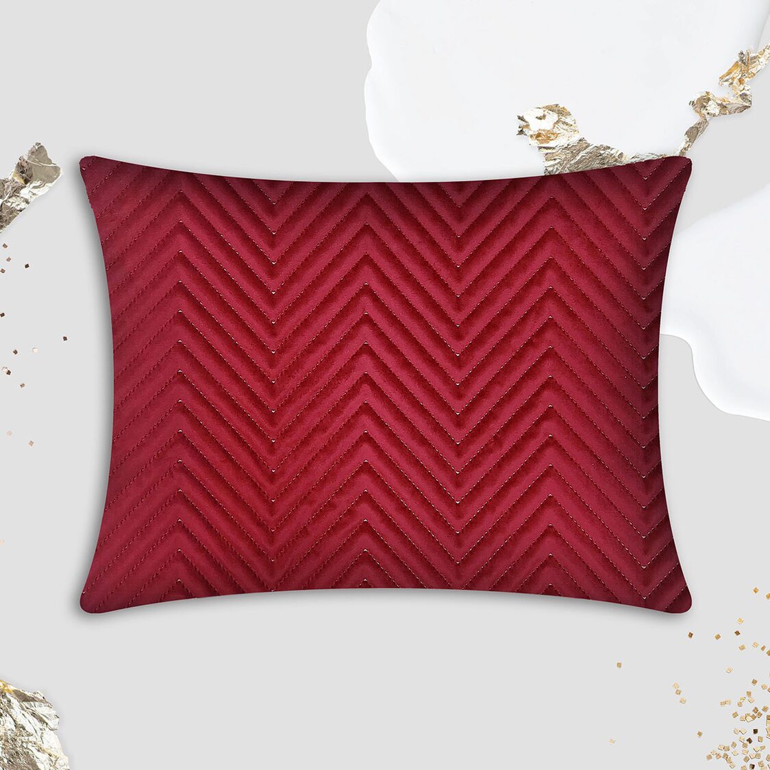 Rapee Pinsonic Oblong Cover | Quilted Velvet - 33 x 45 cm - Metro Singapore Departmental Store - Celebrating 69 Years in SG