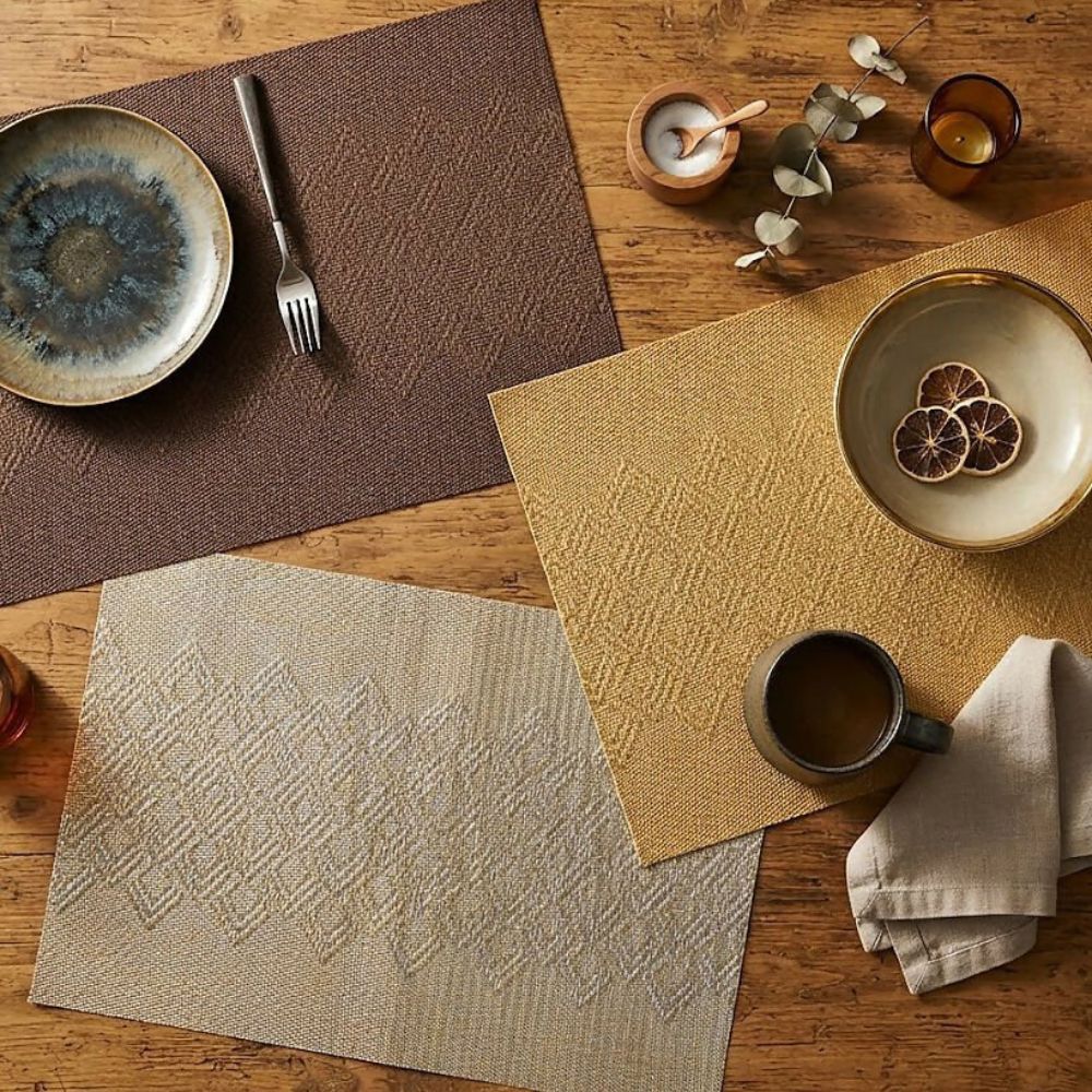 Rapee Puzzle Woven Texilene Placemat – Central Panel Design – 30 x 45 cm – Brown - Metro Singapore Departmental Store - Celebrating 69 Years in SG