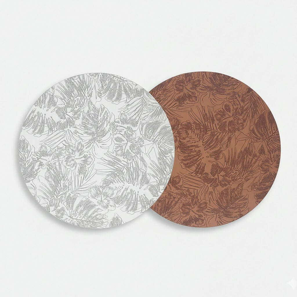Rapee Rebar Placemat | Embossed Monstera PU - 38 x 38 cm - Metro Singapore Departmental Store - Celebrating 69 Years in SG