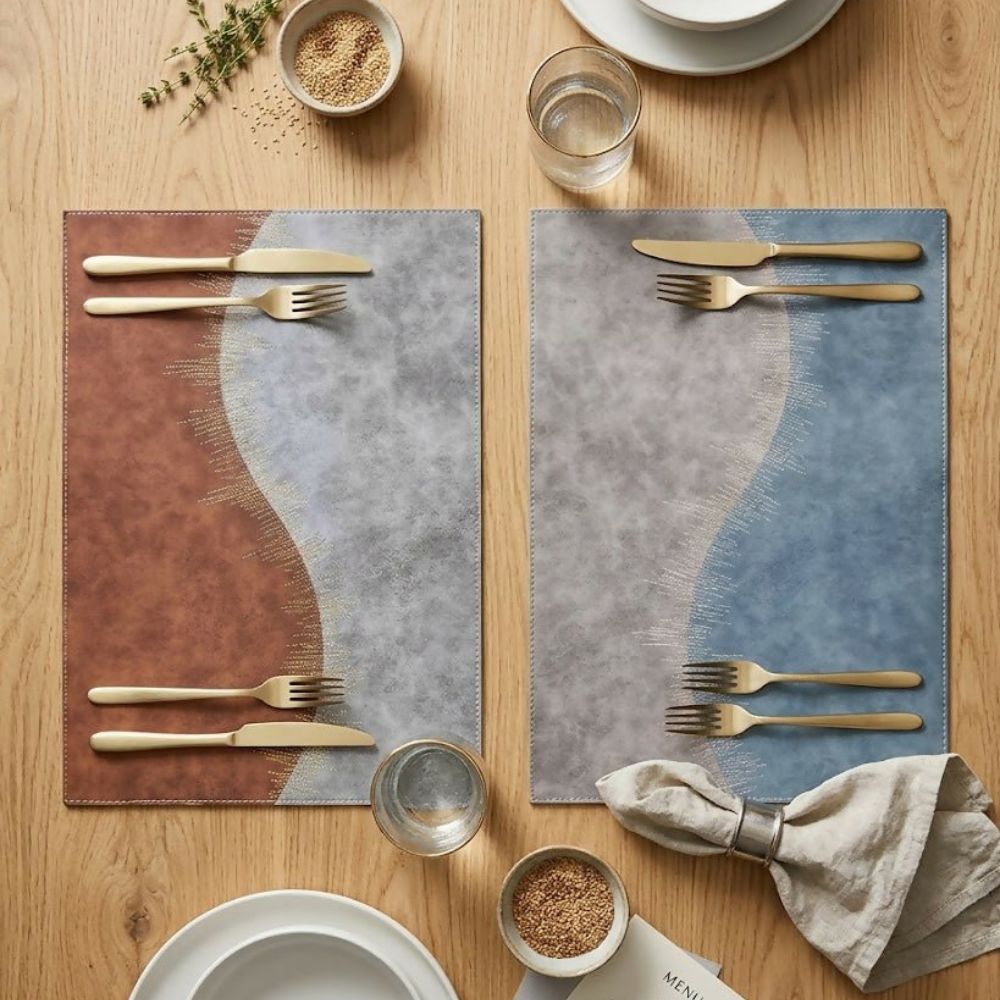Rapee Saw PU Rectangular Placemat – Textured Design – 30 x 45 cm – Sky - Metro Singapore Departmental Store - Celebrating 69 Years in SG