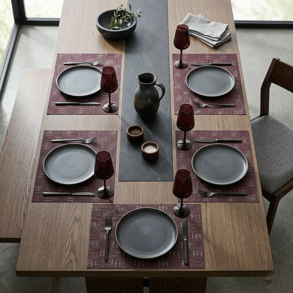 Rapee Viking Placemat | Woven Vinyl Texilene - 33 x 45 cm, Wine - Metro Singapore Departmental Store - Celebrating 69 Years in SG