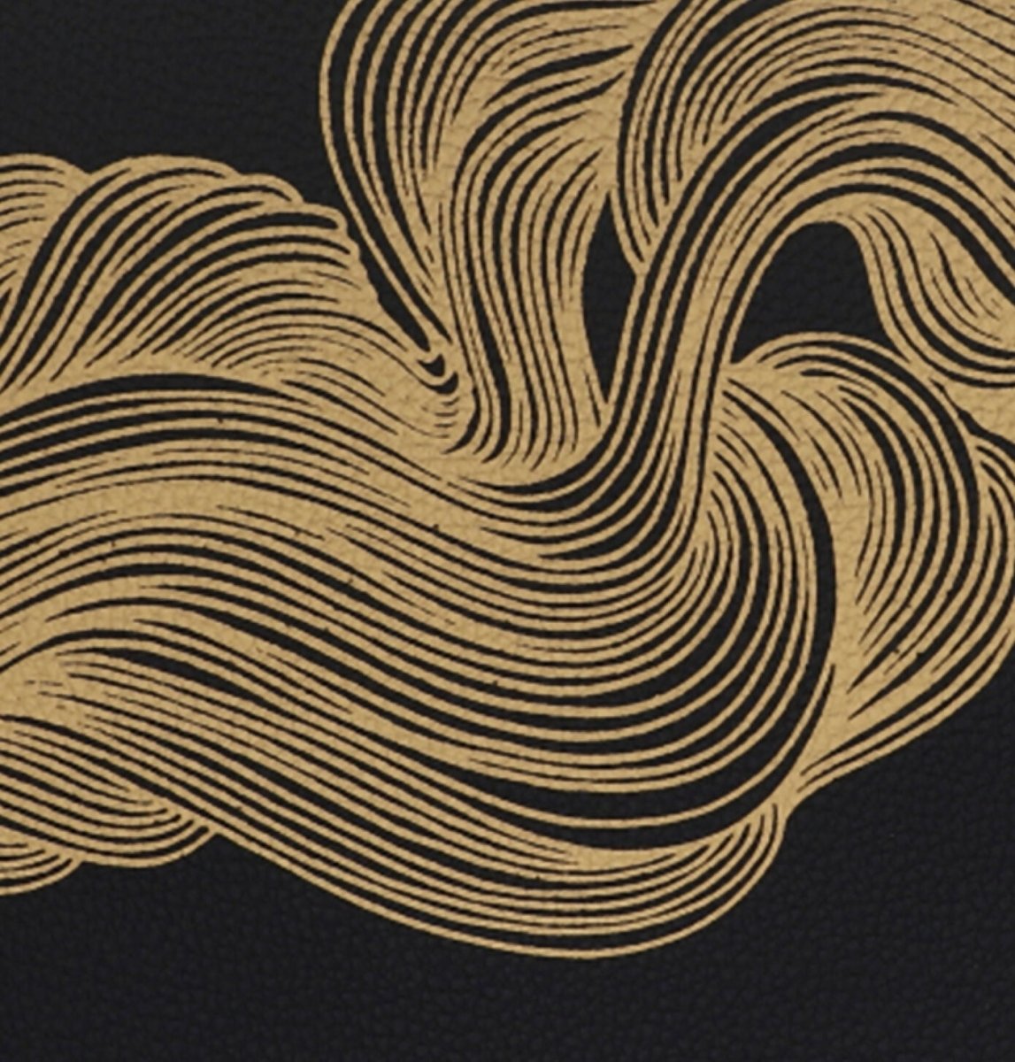 Rapee Wave Placemat | Gold Print PU - 30 x 45 cm, Black - Metro Singapore Departmental Store - Celebrating 69 Years in SG