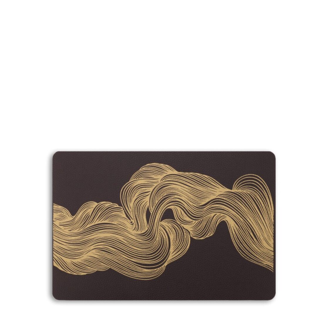 Rapee Wave Placemat | Gold Print PU - 30 x 45 cm, Brown - Metro Singapore Departmental Store - Celebrating 69 Years in SG