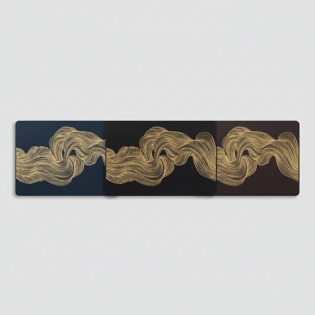Rapee Wave Placemat | Gold Print PU - 30 x 45 cm, Brown - Metro Singapore Departmental Store - Celebrating 69 Years in SG