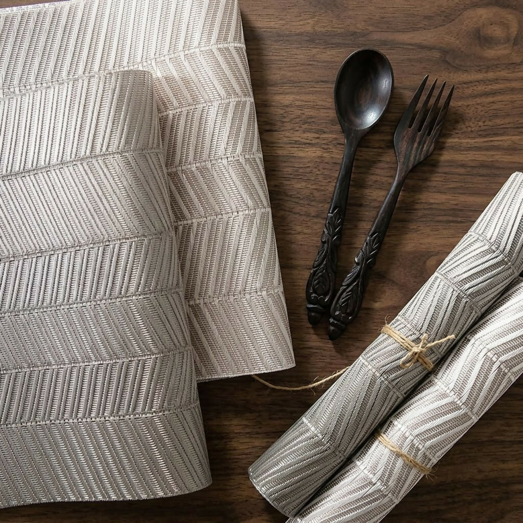 Rapee Yukon Placemat | Woven Vinyl Texilene - 30 x 45 cm, Taupe - Metro Singapore Departmental Store - Celebrating 69 Years in SG