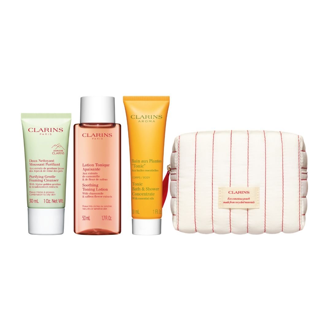 Receive 3-pc gifts + Pouch (worth $71) with $200 nett spend on Clarins (Gift with Purchase) - Metro Singapore Departmental Store - Celebrating 69 Years in SG