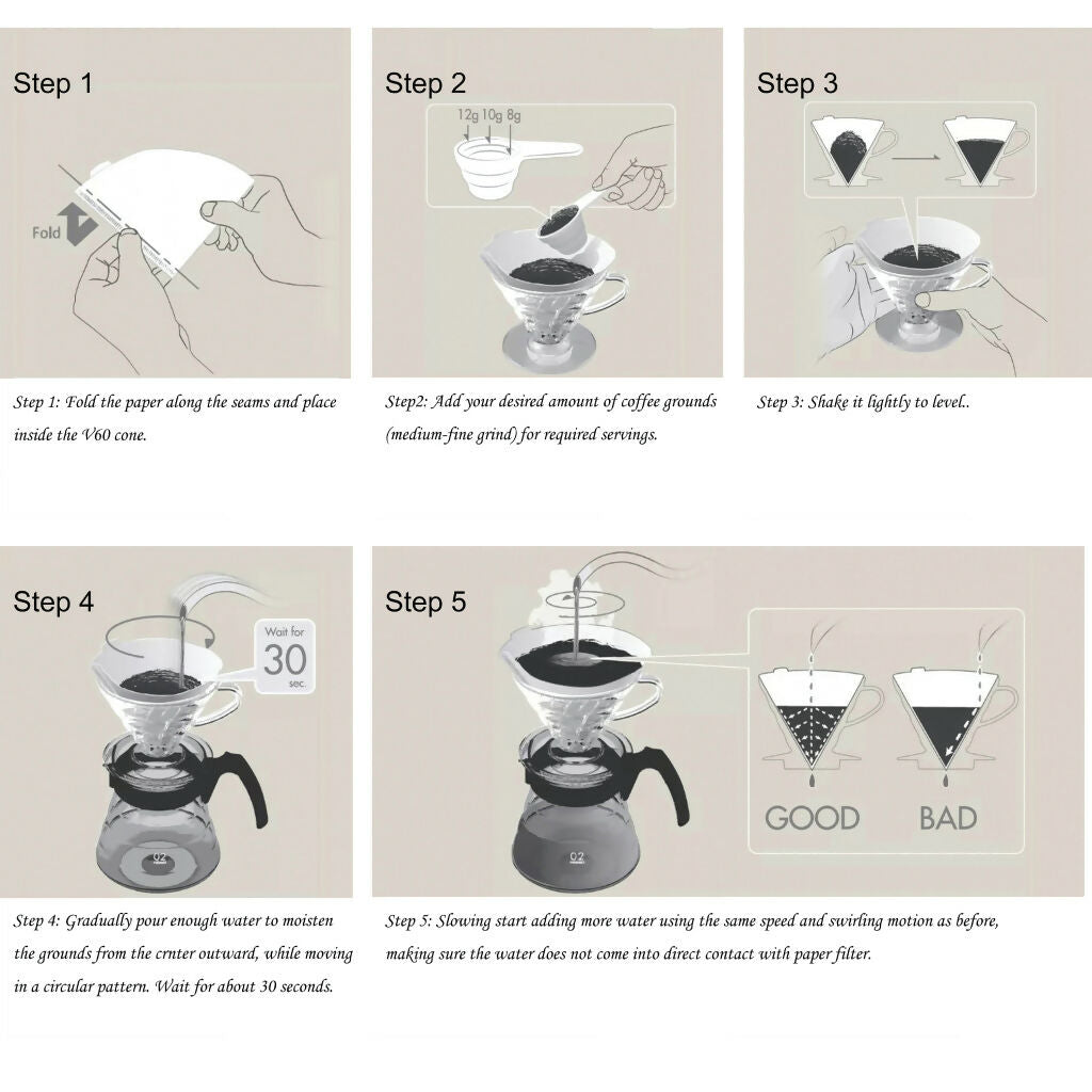 Hario V60 Coffee Server 02 Set (VCSD-02-PGR)