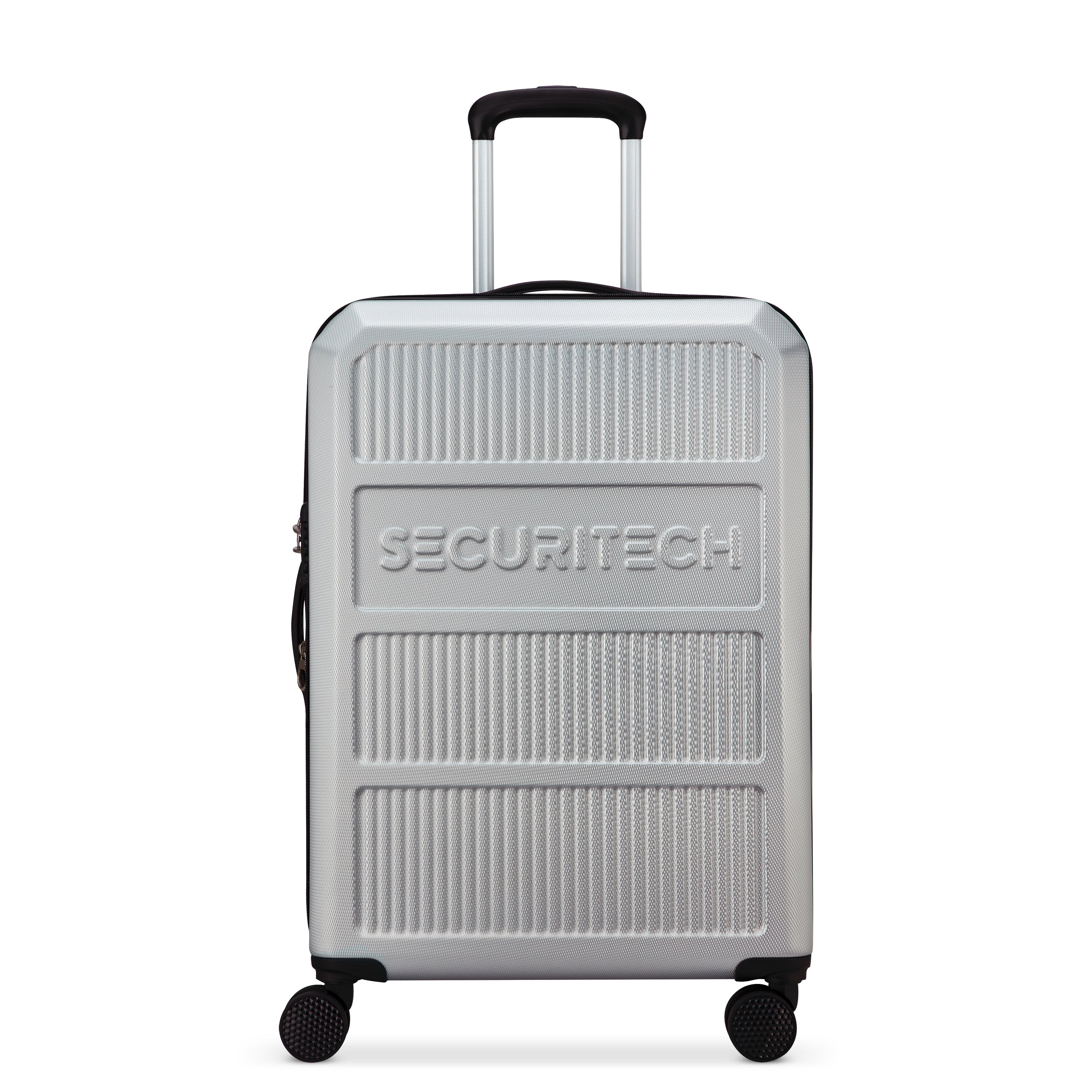 Delsey Paris Asphalt 4 Double Wheels Expandable Trolley Case with Anti-thef Zipper -Silver