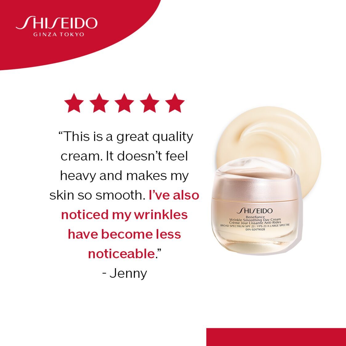 Shiseido Benefiance Wrinkle Smoothing Cream 50ml - Metro Singapore Departmental Store - Celebrating 69 Years in SG