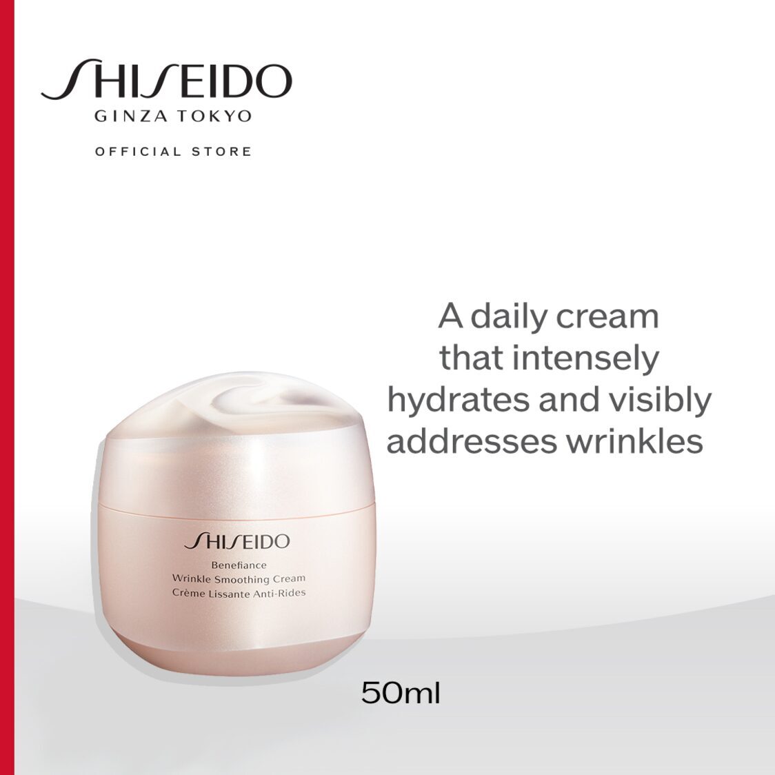 Shiseido Benefiance Wrinkle Smoothing Cream 50ml - Metro Singapore Departmental Store - Celebrating 69 Years in SG