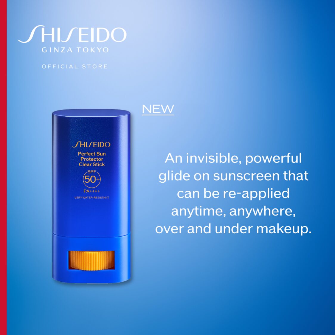 Shiseido Global SunCare Perfect Sun Protector Clear Stick - Metro Singapore Departmental Store - Celebrating 69 Years in SG