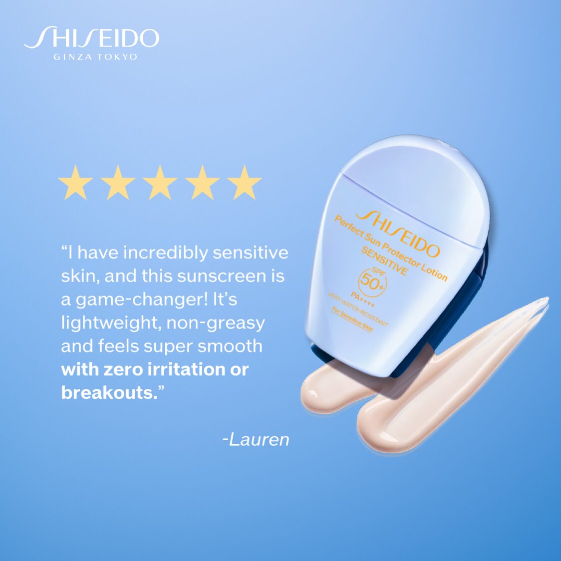 Shiseido Global SunCare Perfect Sun Protector Lotion Sensitive - Metro Singapore Departmental Store - Celebrating 69 Years in SG