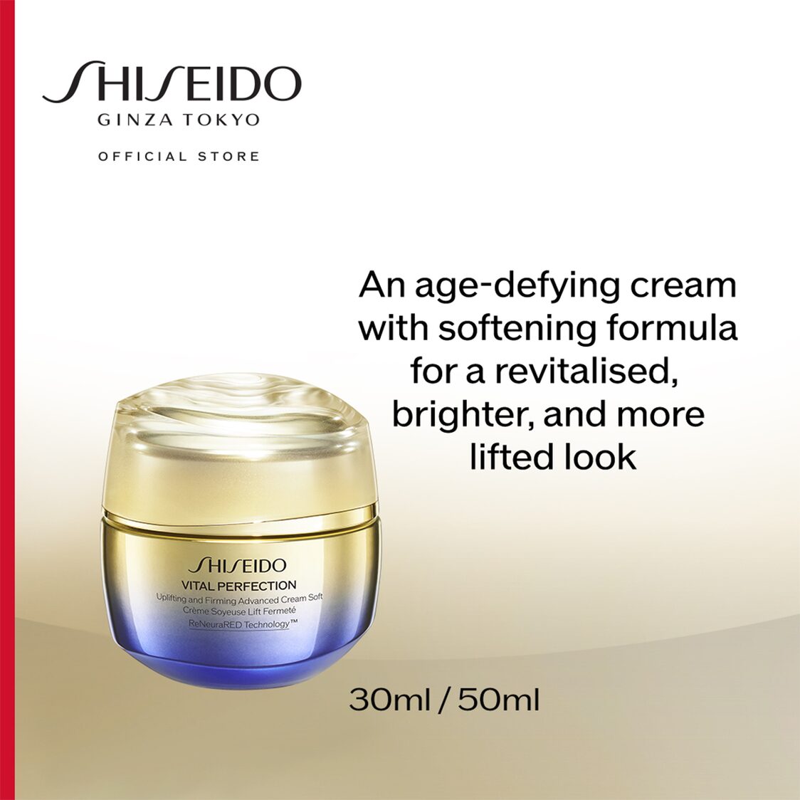 Shiseido Vital Perfection Uplifting and Firming Advanced Cream Soft 50ml Refill - Metro Singapore Departmental Store - Celebrating 69 Years in SG