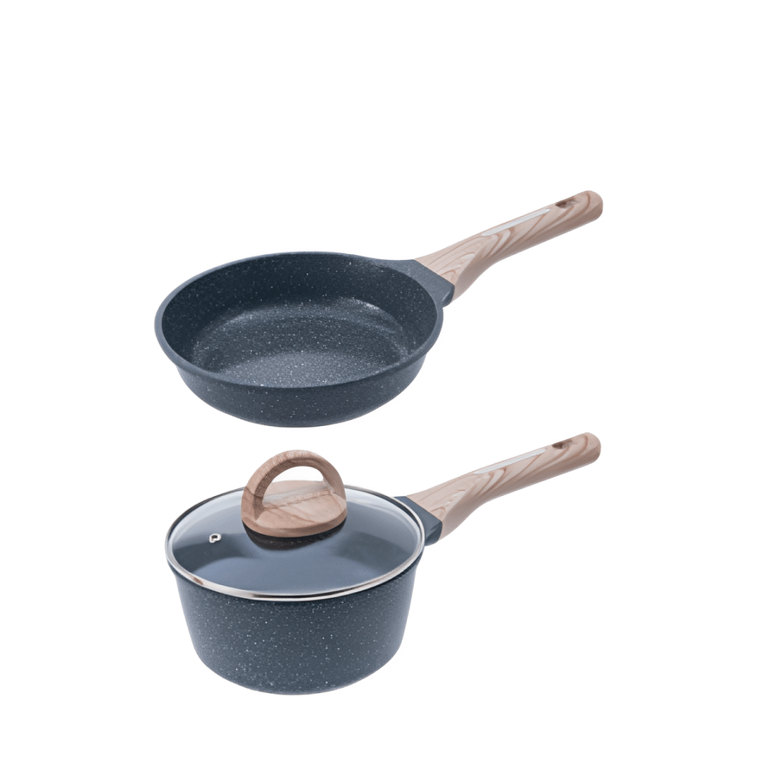 Shogun Granite Plus LI 20cm Frypan + 18cm Saucepan Ceramic Cooking Set (LGSNGP438164 + LGSNGP438201) - Metro Singapore Departmental Store - Celebrating 69 Years in SG