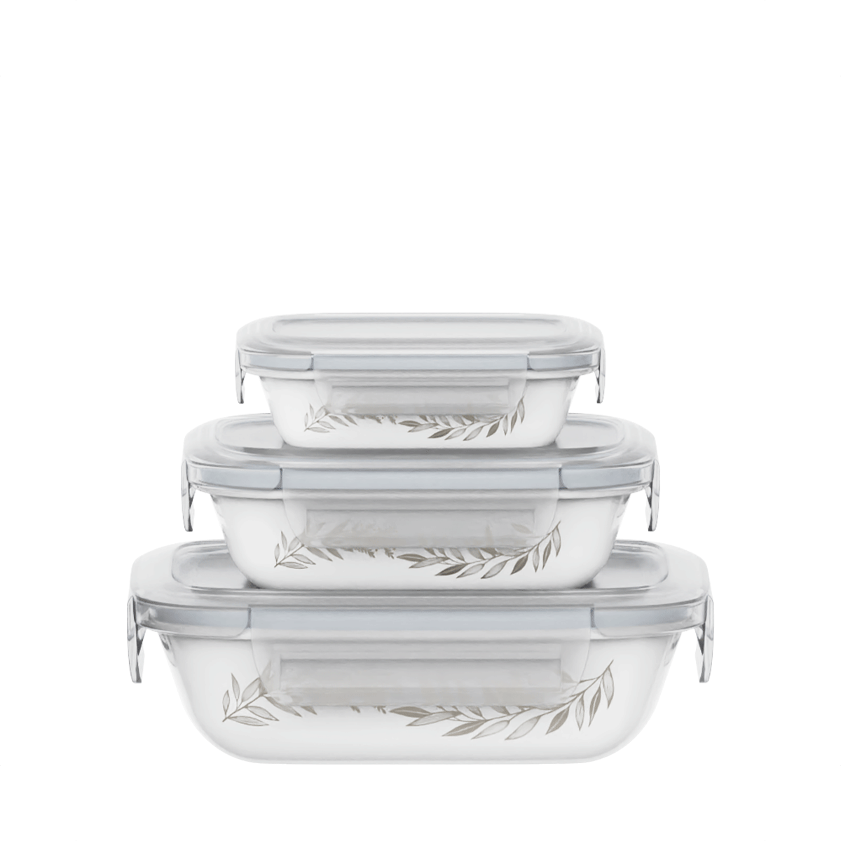 Corelle Coordinates 3pc Milk Glass Storage Set