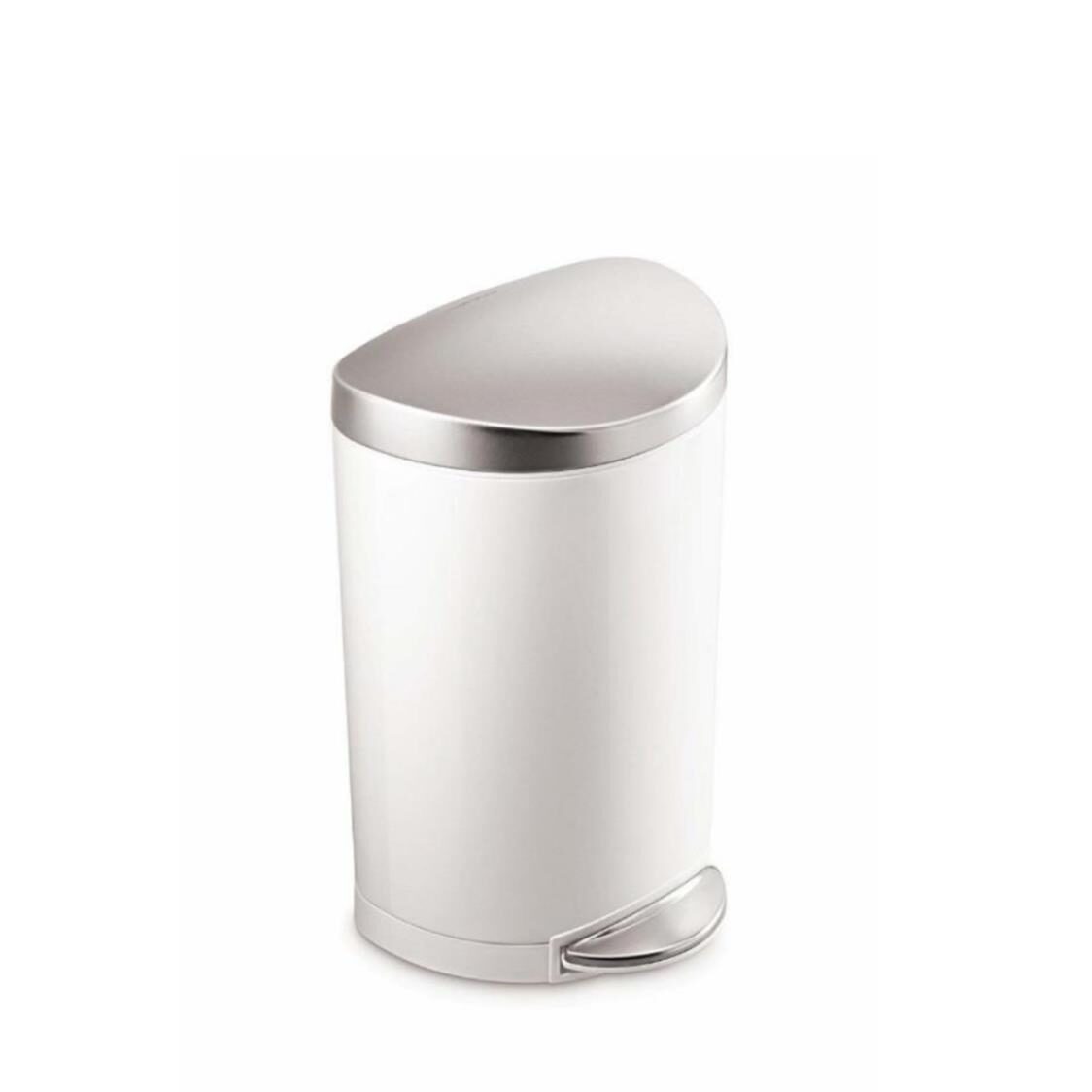 Simplehuman 10L Semi Round Step Bin - White (CW1867) - Metro Singapore Departmental Store - Celebrating 69 Years in SG