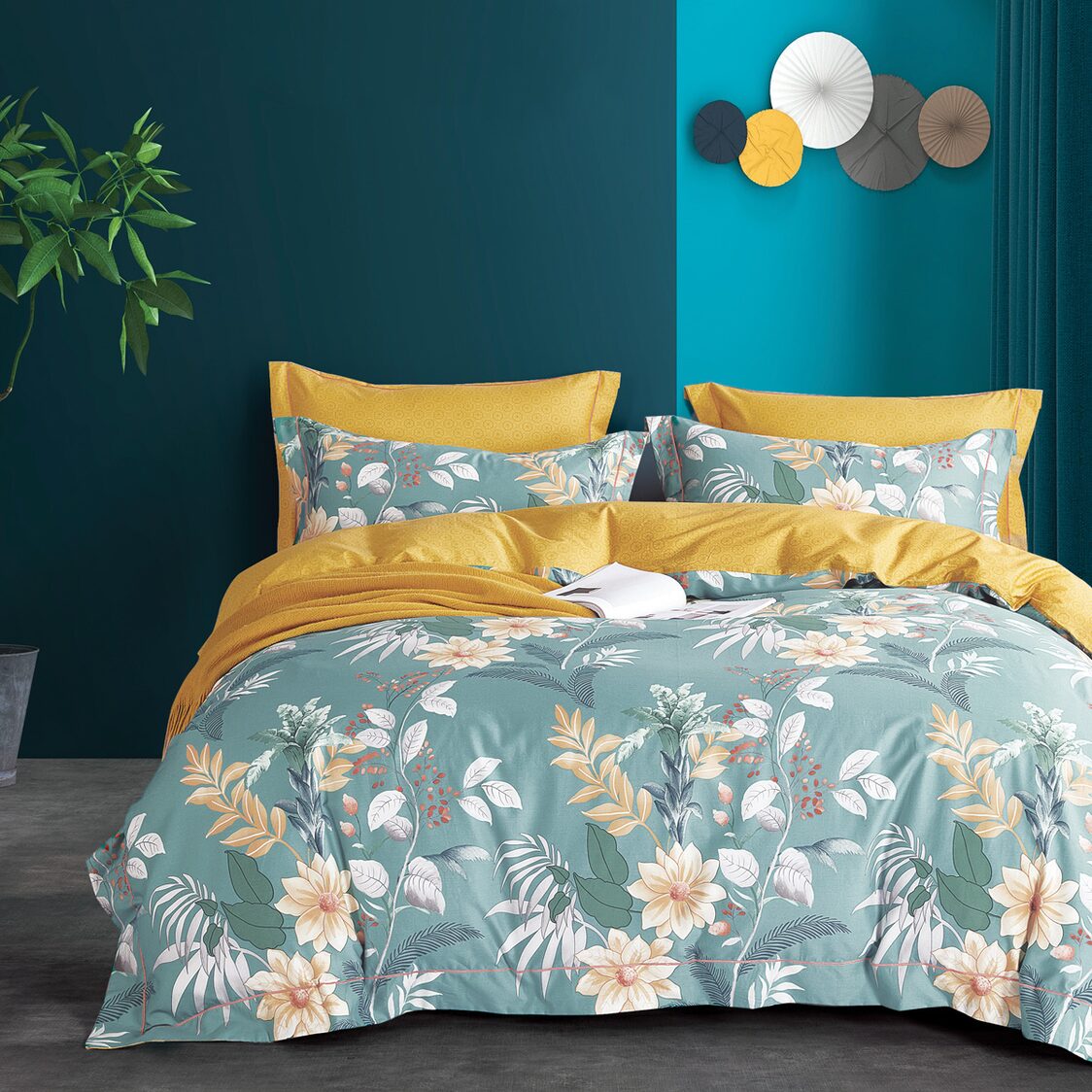 Suzanne Sobelle Bloomsbury 72GR Clarisse (Jade) Deluxe Fitted Sheet Set / Bed Set - Metro Singapore Departmental Store - Celebrating 69 Years in SG