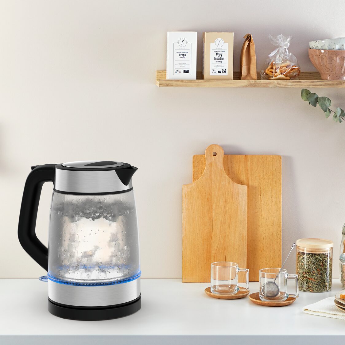 TEFAL 1.7L 2200W Glass Kettle (KI6058) - Metro Singapore Departmental Store - Celebrating 69 Years in SG