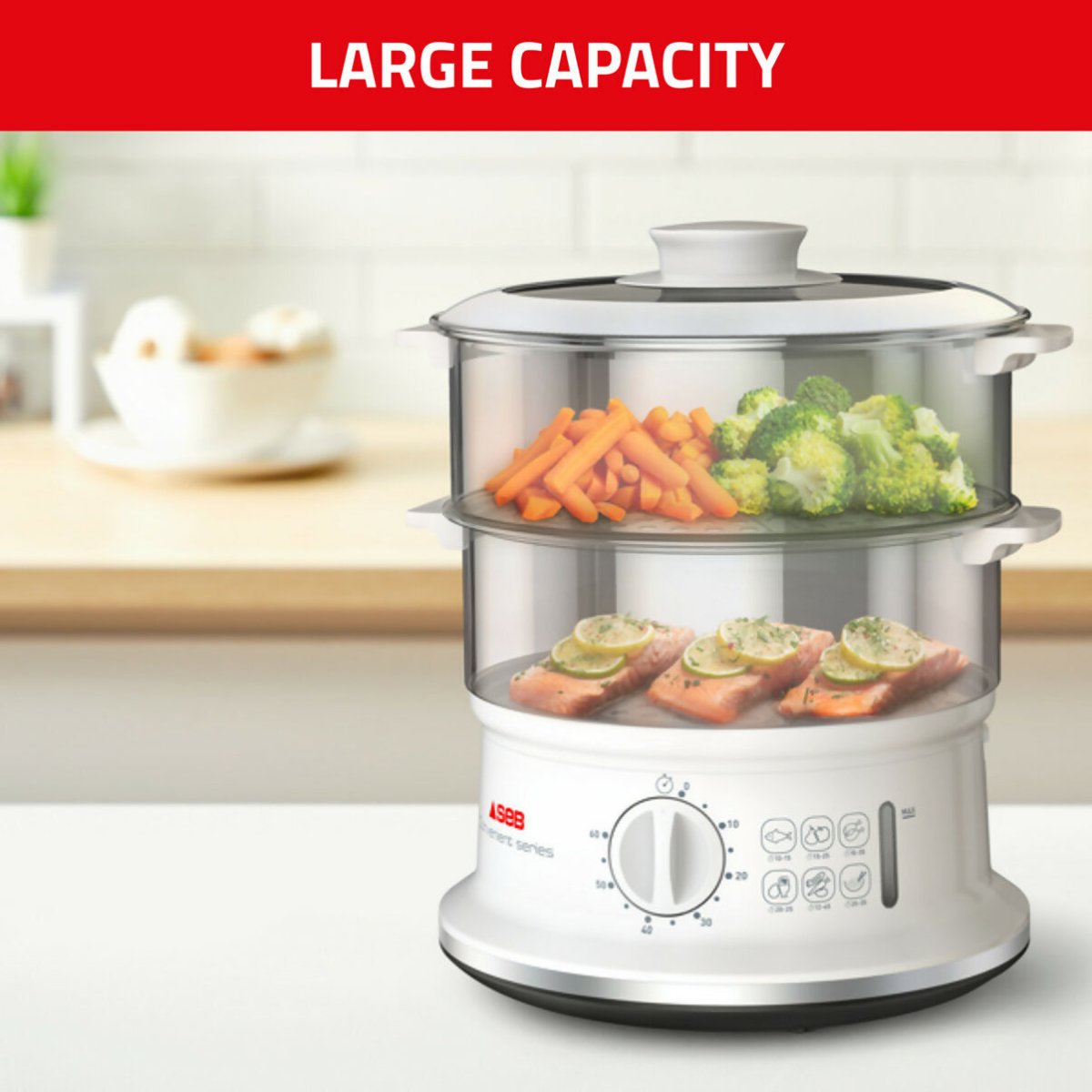 Tefal Convenient Series Stainless Steel Steamer 6L (VC1451) - Metro Singapore Departmental Store - Celebrating 69 Years in SG