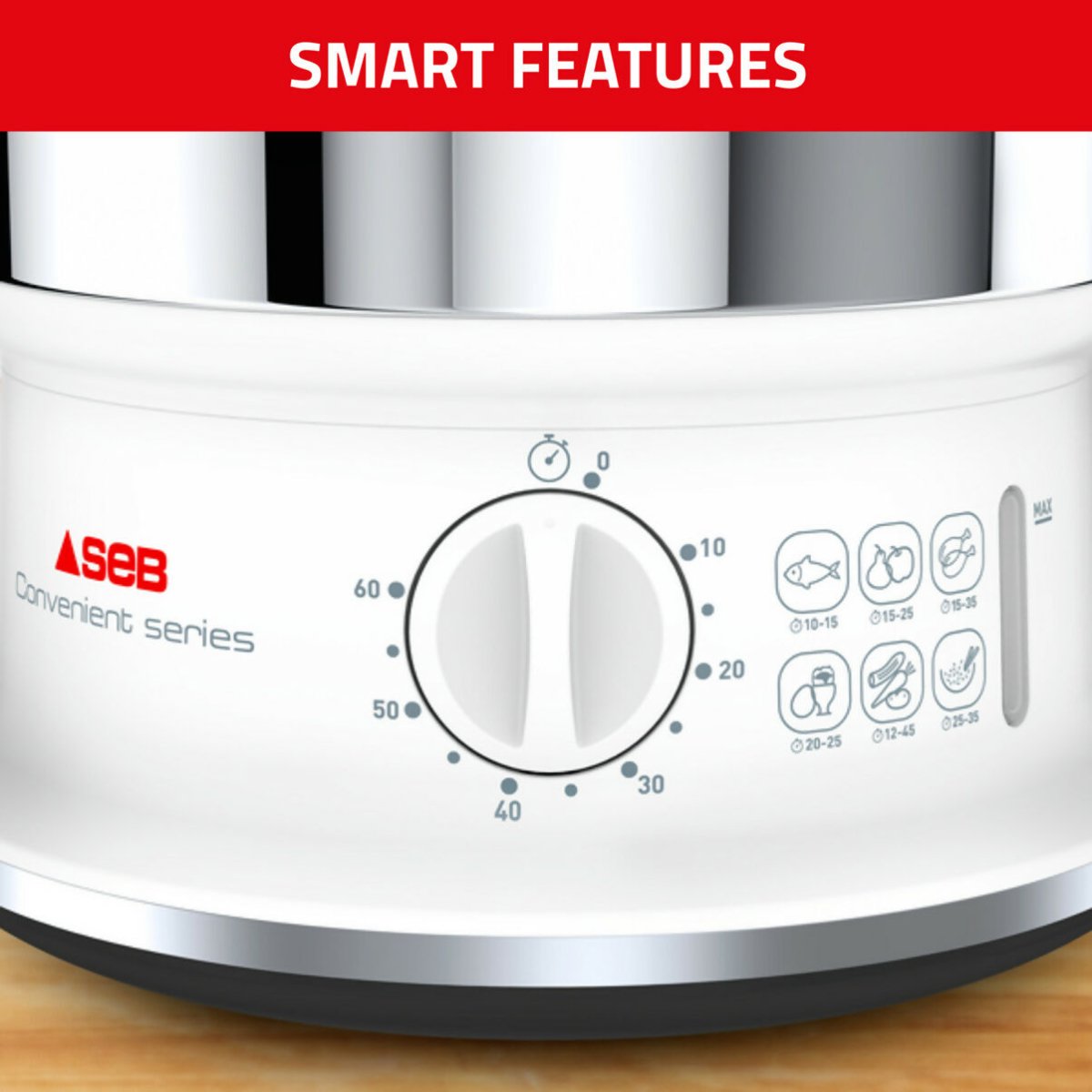 Tefal Convenient Series Stainless Steel Steamer 6L (VC1451) - Metro Singapore Departmental Store - Celebrating 69 Years in SG