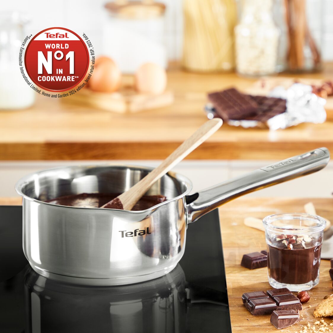 Tefal Duetto+ Stainless Steel Saucepan 18cm With Glass Lid G71923 - Metro Singapore Departmental Store - Celebrating 69 Years in SG