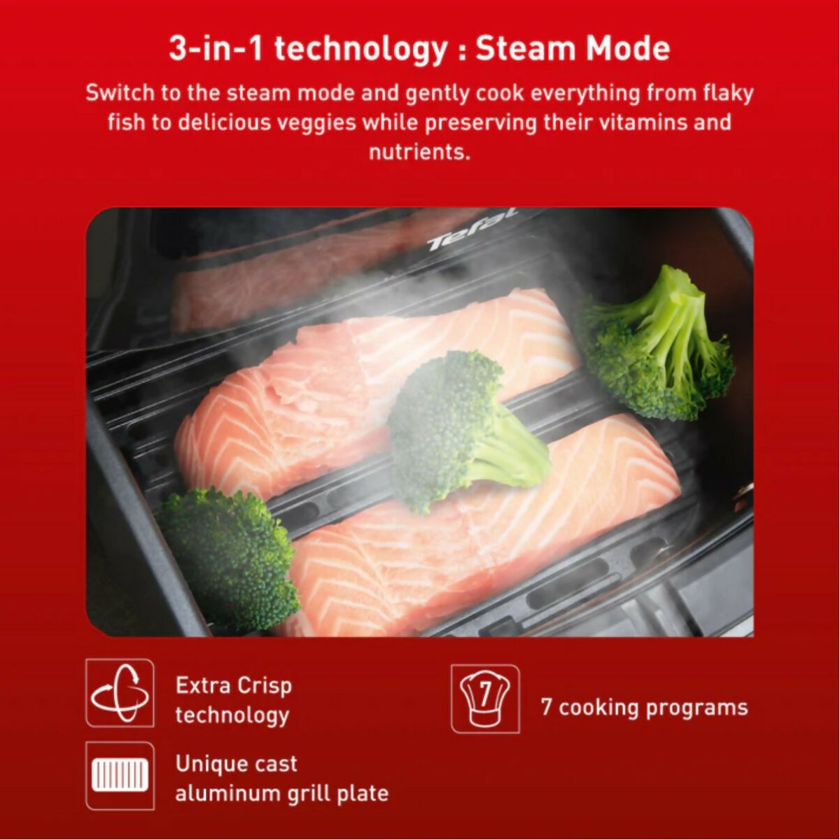 Tefal Easy Fry Air Fryer Steam & Grill 6.2L (FW2018) - Metro Singapore Departmental Store - Celebrating 69 Years in SG