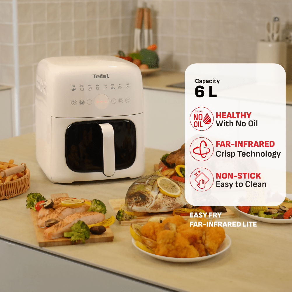 Tefal Easy Fry Far Infrared Lite 6L Air Fryer (EY820A) - Metro Singapore Departmental Store - Celebrating 69 Years in SG