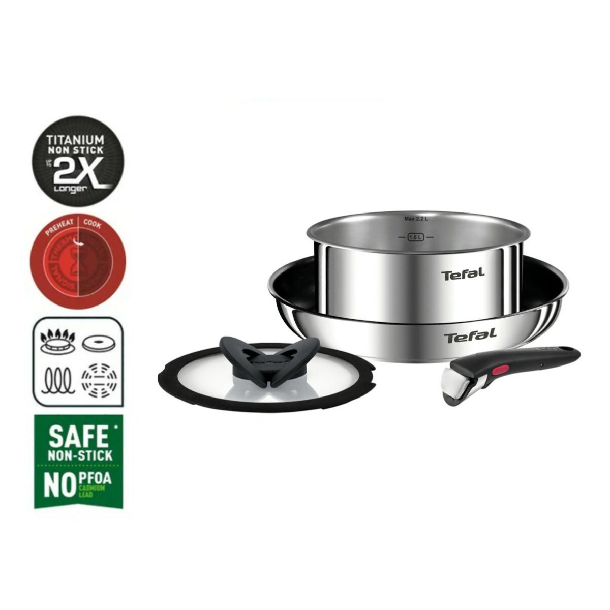 Tefal Ingenio Emotion 4 - pc Cookware Set (Induction) (L8974S) - Metro Singapore Departmental Store - Celebrating 69 Years in SG