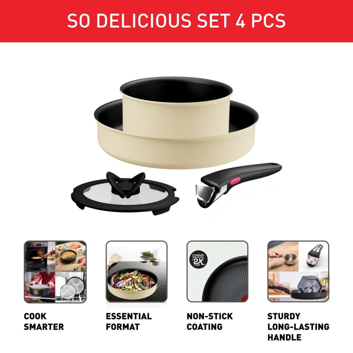 Tefal Ingenio So Delicious 4-PC IH Cookware Set - Metro Singapore Departmental Store - Celebrating 69 Years in SG