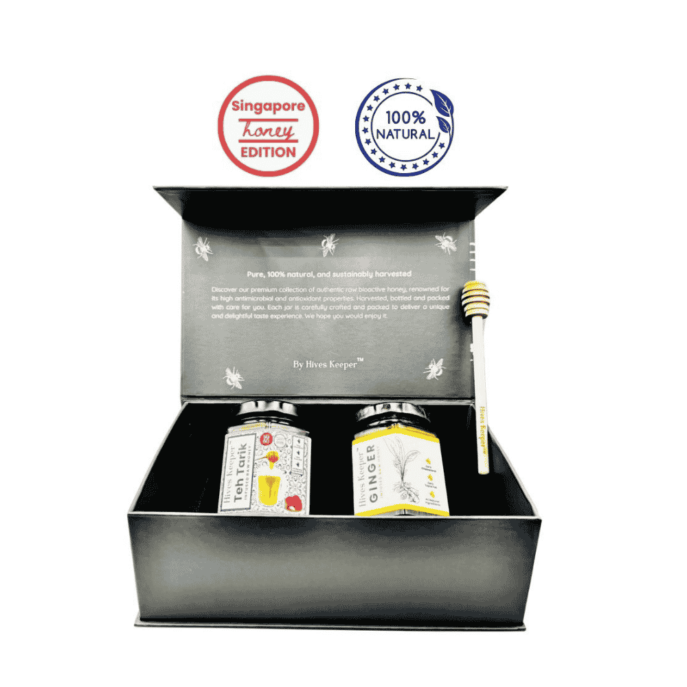 The National Honey Gift Set - Singapore Edition (Teh Tarik and Ginger) 250g x 2 - Metro Singapore Departmental Store - Celebrating 69 Years in SG