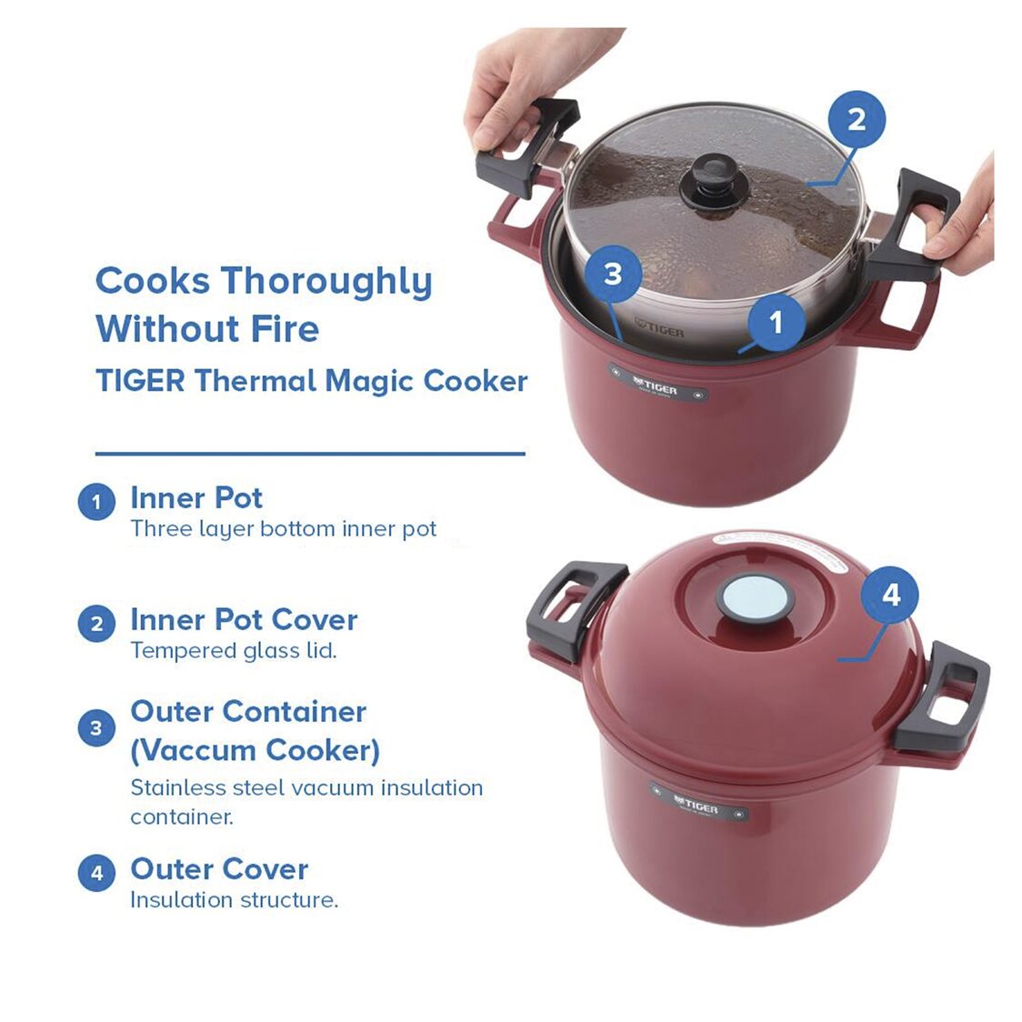 Tiger Thermal Magic Cooker 4.5L - Stainless (NFH - G450 XS) - Metro Singapore Departmental Store - Celebrating 69 Years in SG