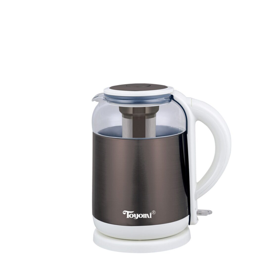 Toyomi 1.8L Electric Glass Kettle With Stainless Steel Tea Infuser WK3362 - Grey - Metro Singapore Departmental Store - Celebrating 69 Years in SG