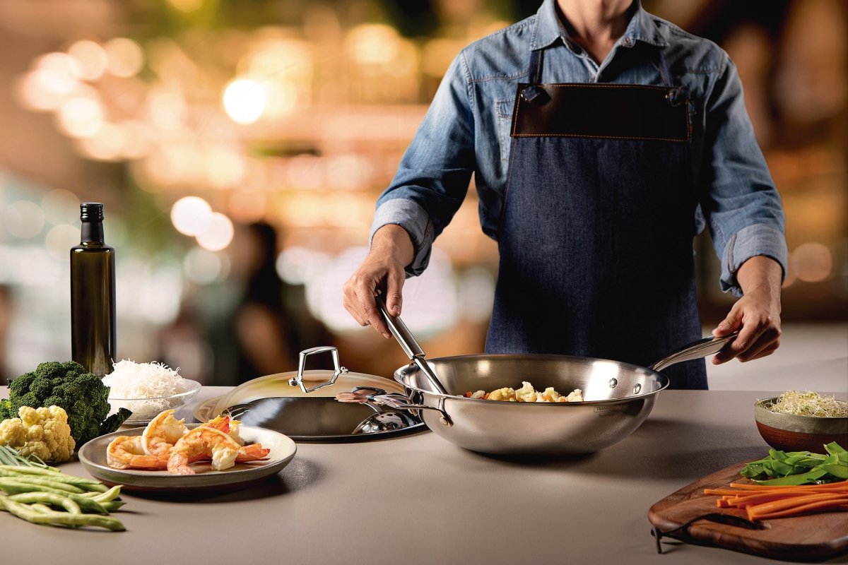 Tramontina 32cm Stainless Steel Wok Grano - Metro Singapore Departmental Store - Celebrating 69 Years in SG