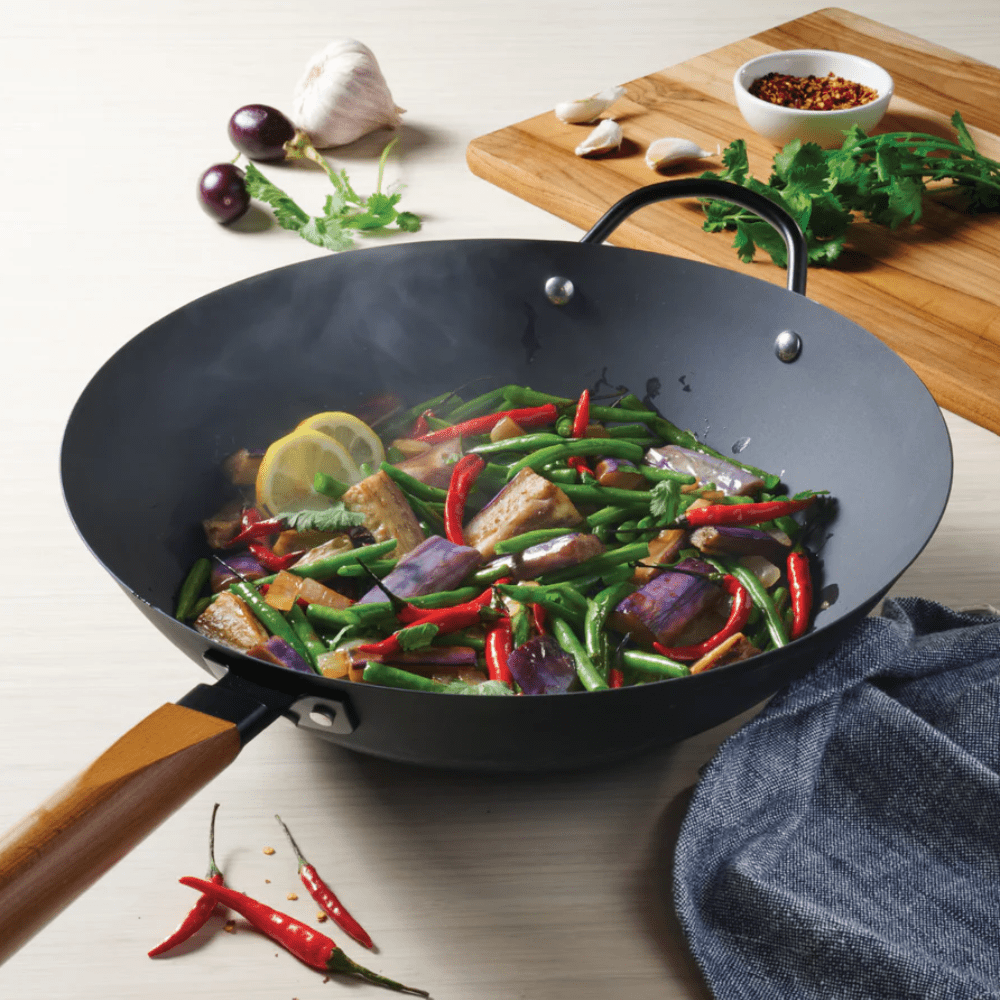 Tramontina 36cm Pre - seasoned Carbon Steel Wok - Metro Singapore Departmental Store - Celebrating 69 Years in SG