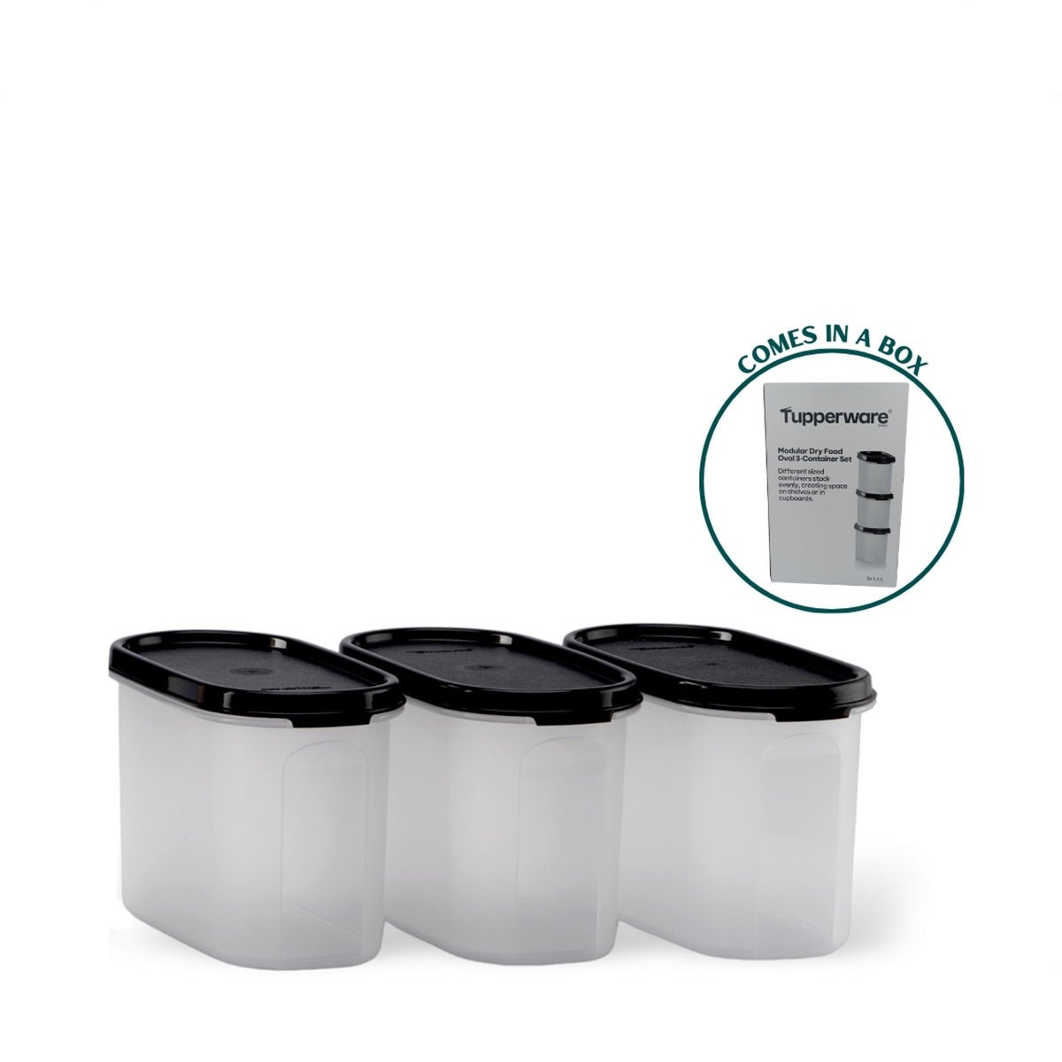 Tupperware Oval Modular Dry Food 3pc Container Set - Metro Singapore Departmental Store - Celebrating 69 Years in SG