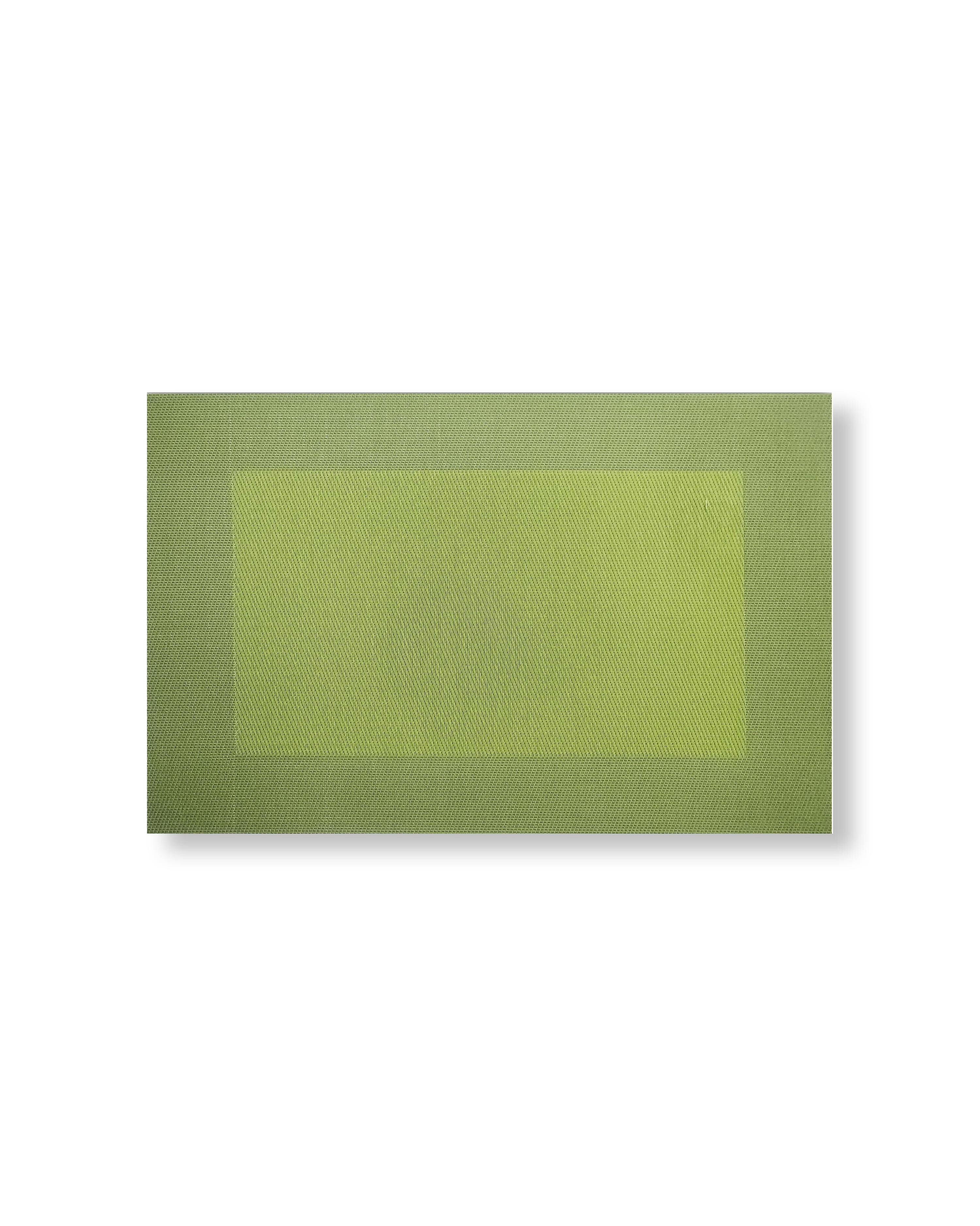 Rapee Border Woven Texilene Placemat – Tone on Tone Border Design – 35 x 47 cm – Lime