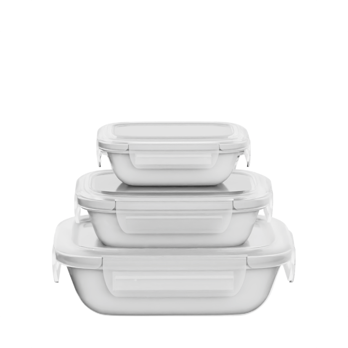 Corelle Coordinates 3pc Milk Glass Storage Set