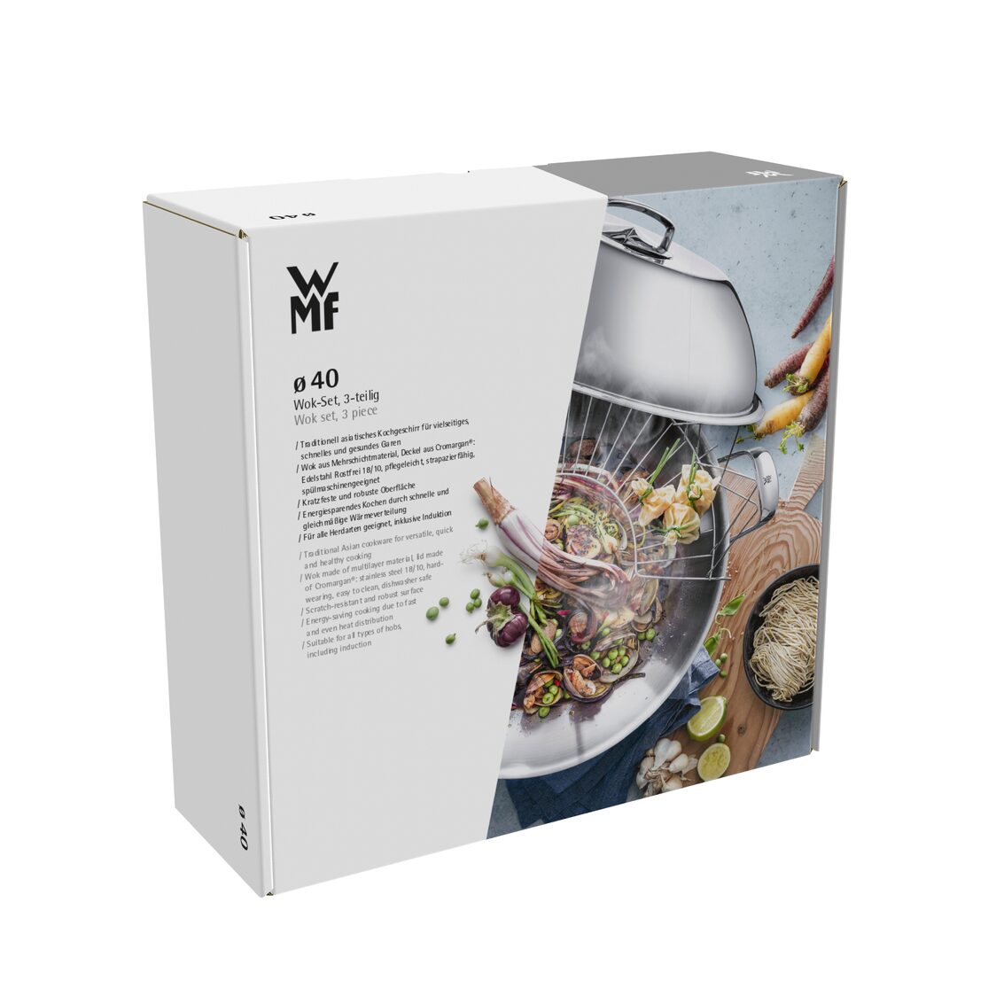 WMF 5 - Ply Chinese Wok With Stainless Steel Lid 40cm 0799576040 - Metro Singapore Departmental Store - Celebrating 69 Years in SG
