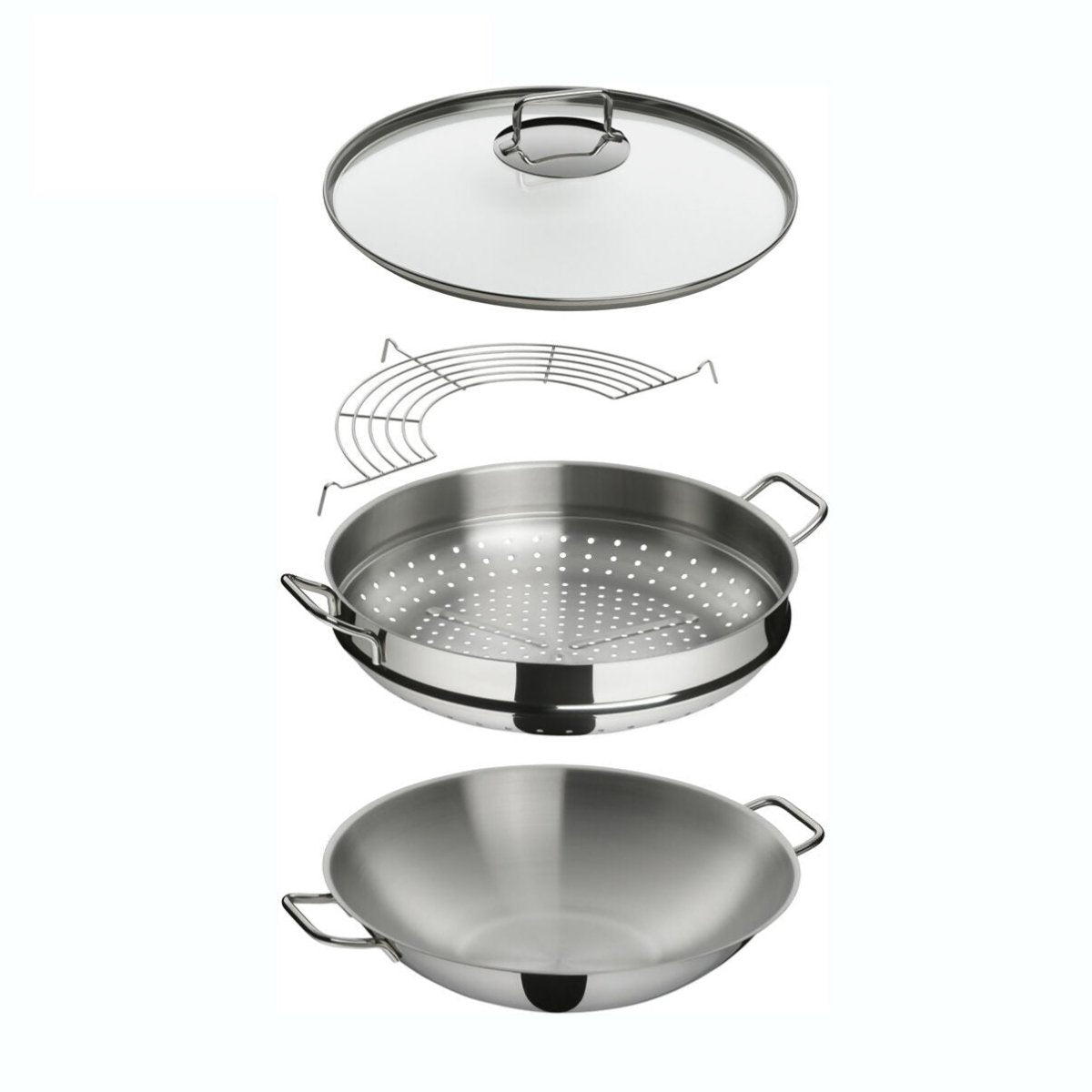 WMF Macao 4 - pc Wok Set 36cm (07 - 9256 - 6040) - Metro Singapore Departmental Store - Celebrating 69 Years in SG