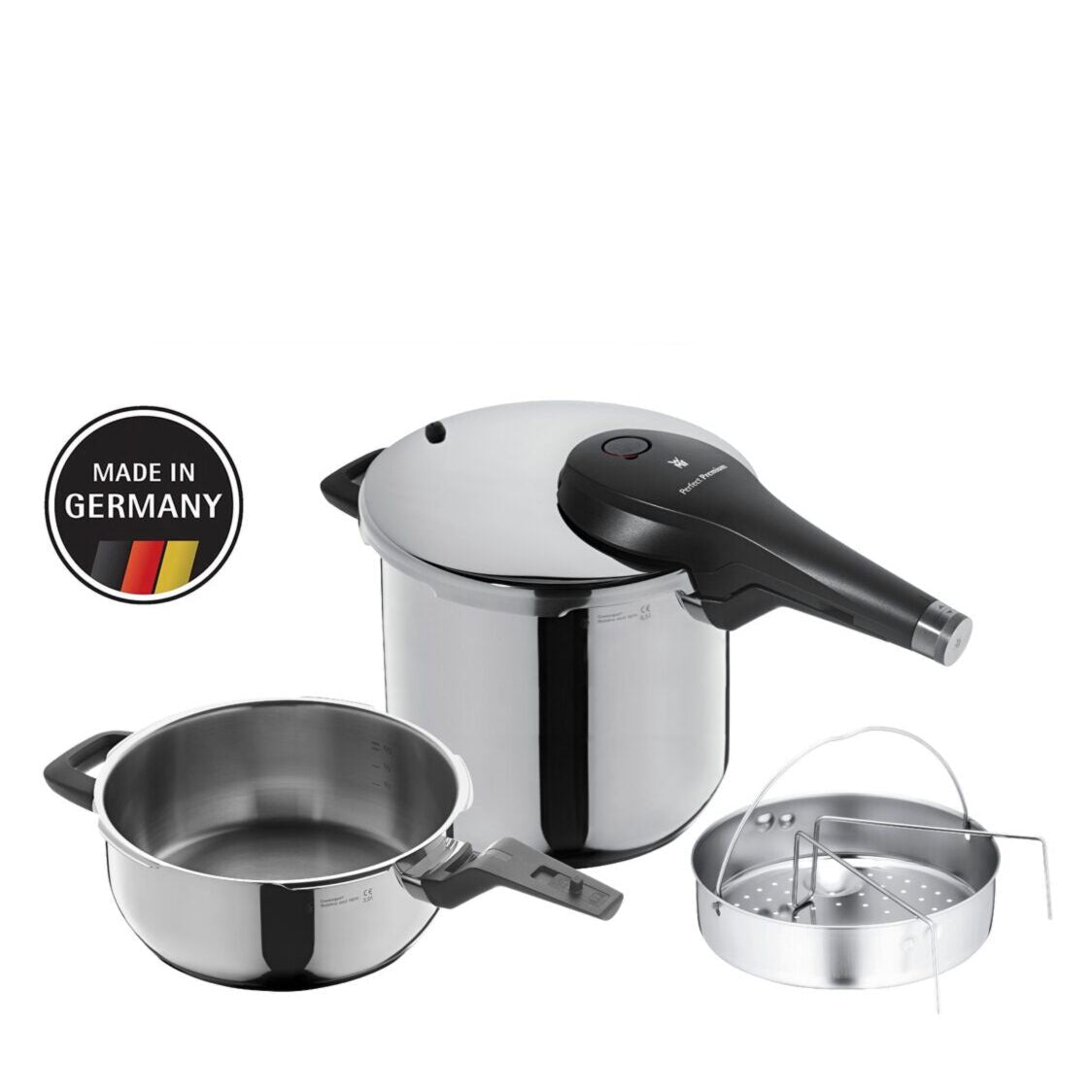 WMF Perfect Premium 6.5L+3L Pressure Cooker Set With Insert (07 - 9546 - 6040) - Metro Singapore Departmental Store - Celebrating 69 Years in SG