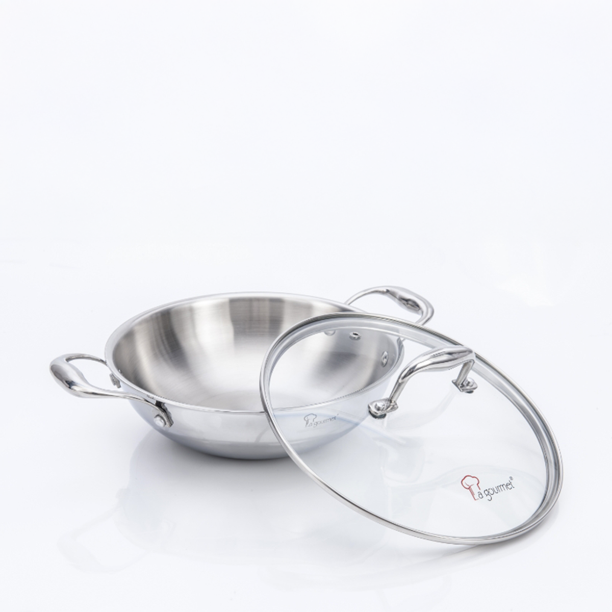 La Gourmet Elite 24cm 5ply S/Steel Wok 2.4L LGWK430465