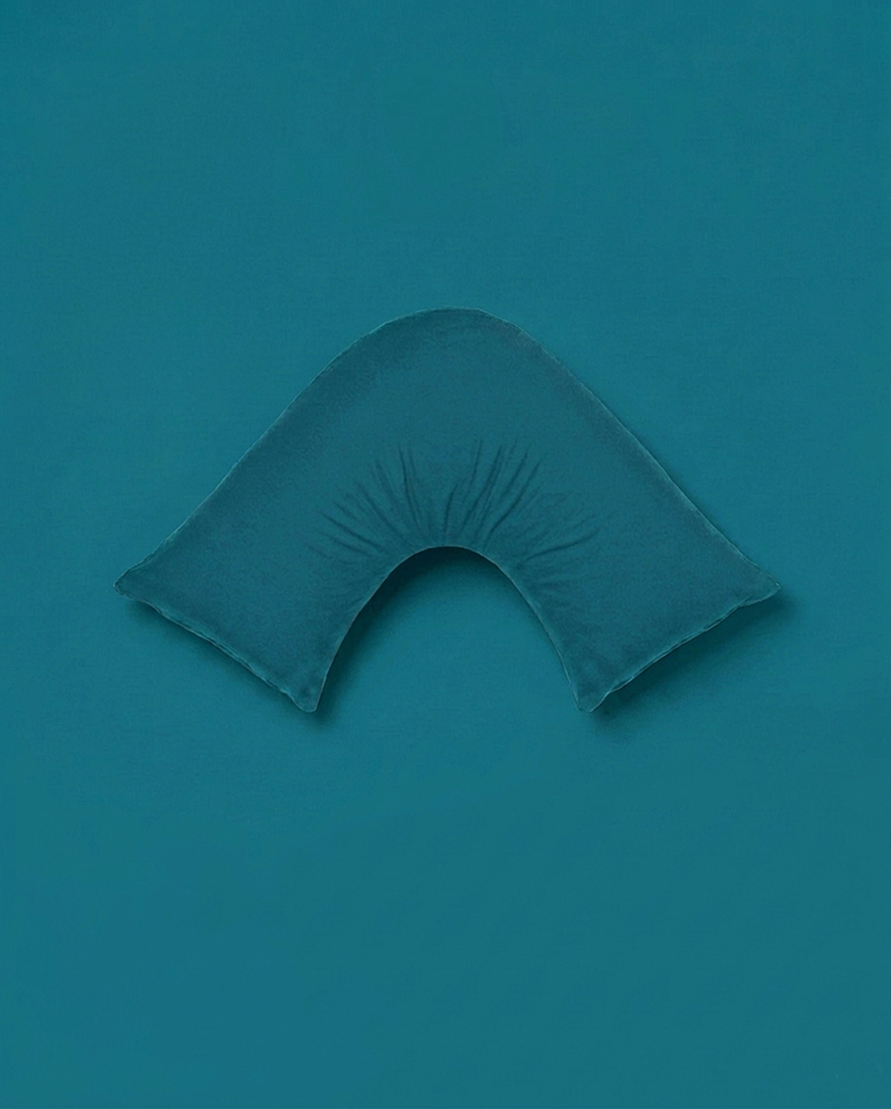 Rapee CUDDLE U™ V-Shape Pillow & Microfibre Cover Set – 75 x 75 cm – Wedge Blue