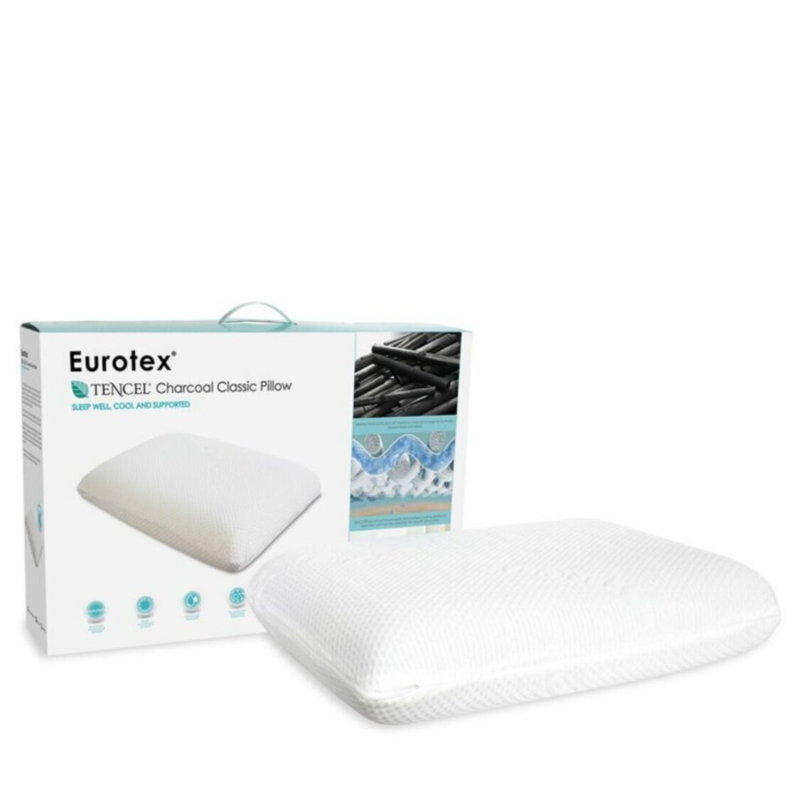 Eurotex Tencel Charcoal Classic Pillow