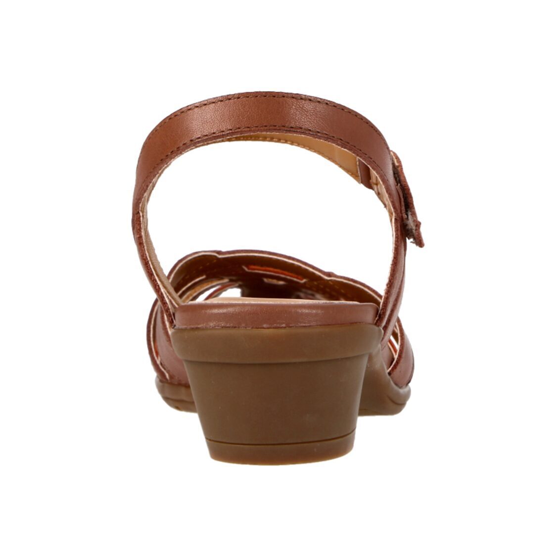 Barani Leather Heeled Sandals with Back Strap (Short) 19612 Brown Multi