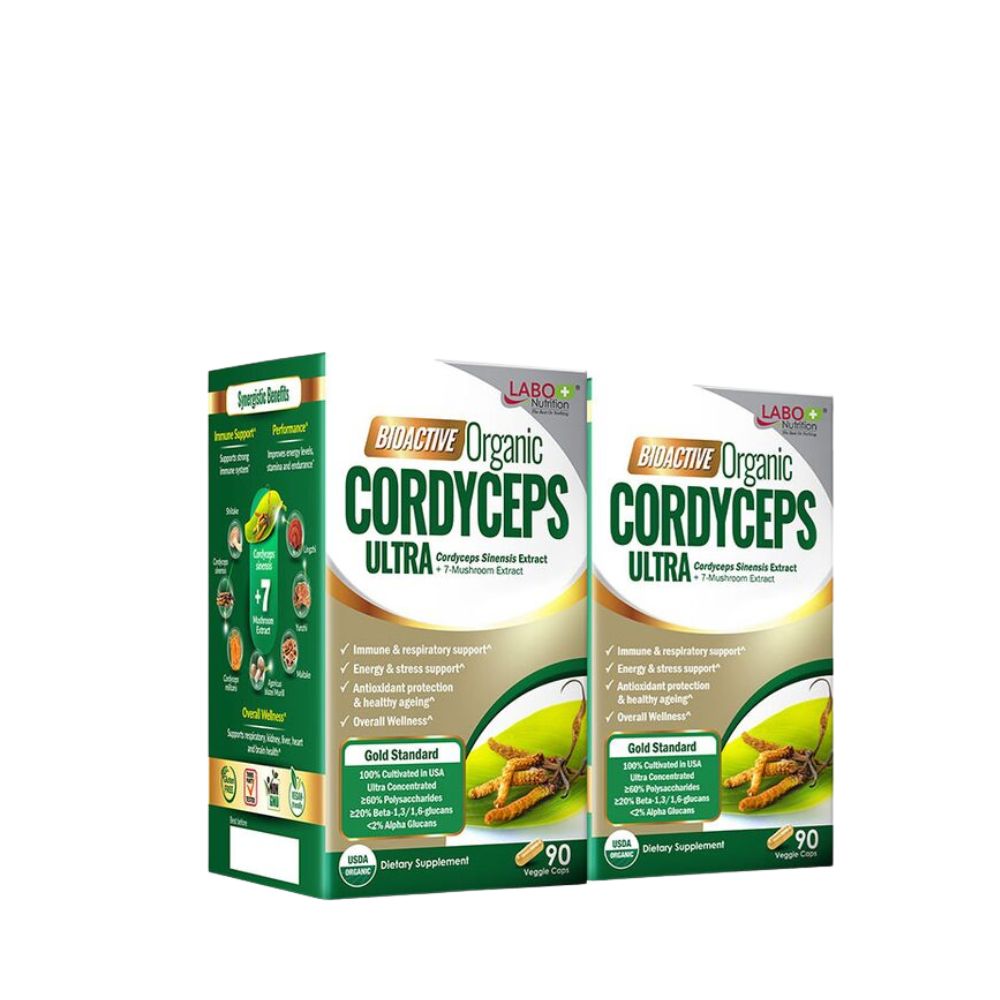 Labo Nutrition Bioactive Organic CORDYCEP ULTRA 90 Veggie Caps Twin Pack