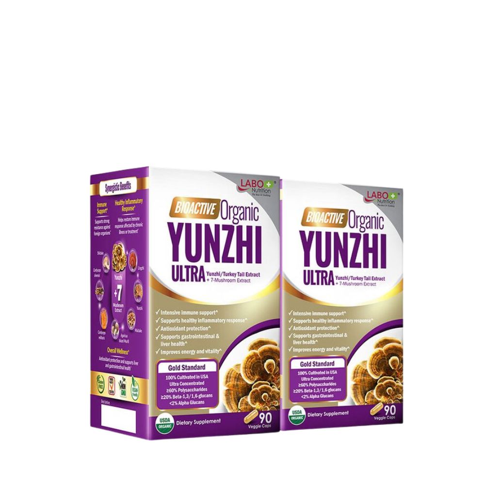Labo Nutrition Bioactive Organic YUNZHI ULTRA 90 Veggie Caps Twin Pack