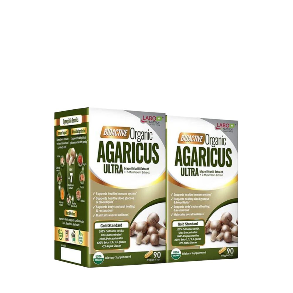 Labo Nutrition Bioactive Organic AGARICUS ULTRA 90 Veggie Caps Twin Pack