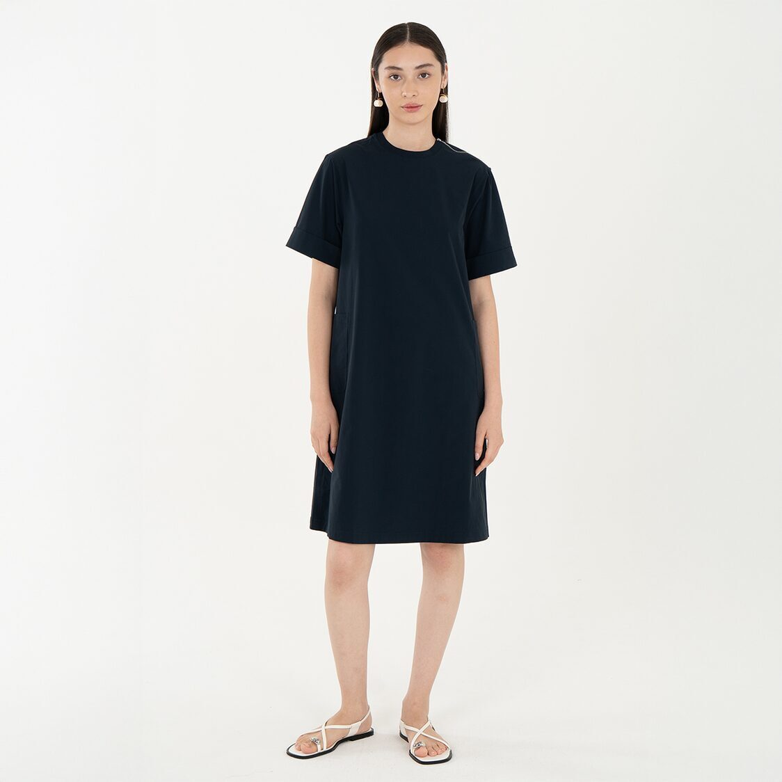 K/Woods Ice Cool Relaxed Shift Dress in Midnight